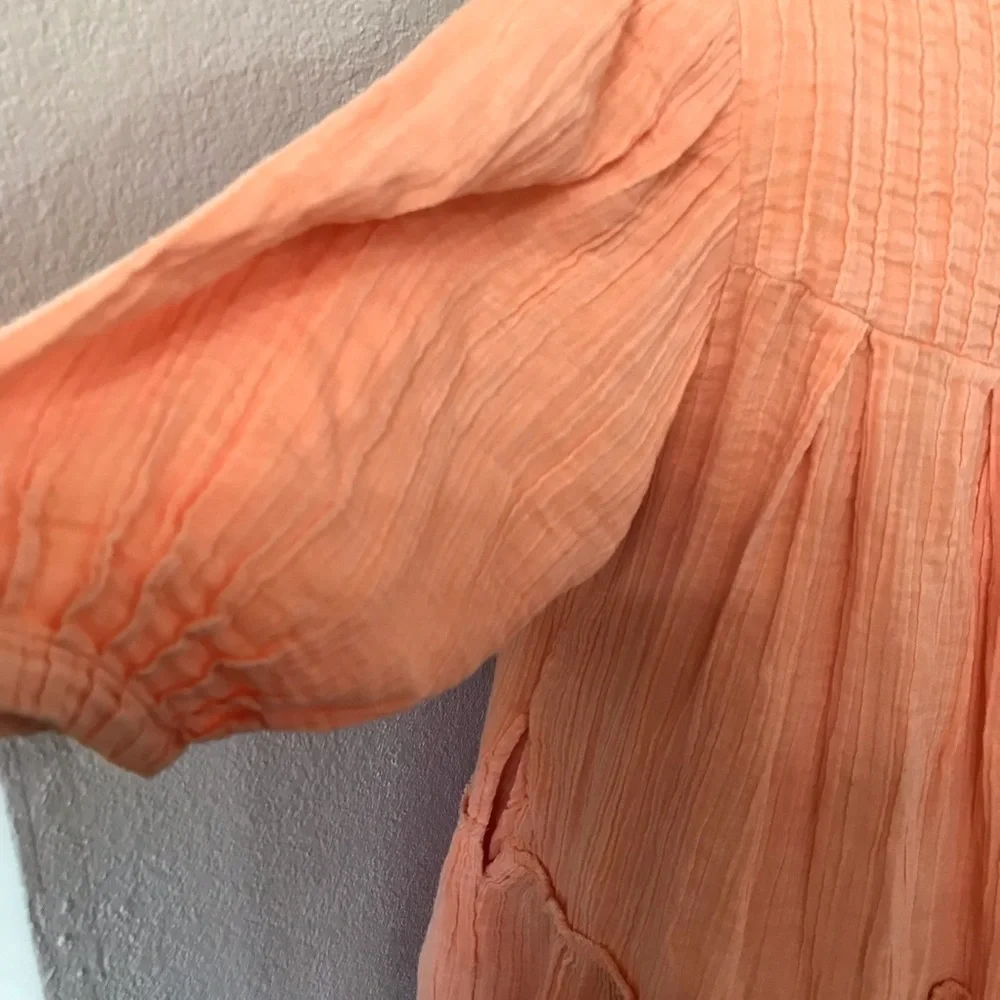 Free people mini puff sleeve dress size small